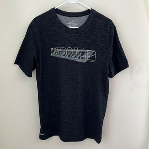 NIKE “JUST DO IT.” Heathered Black Short Sleeve T-Shirt